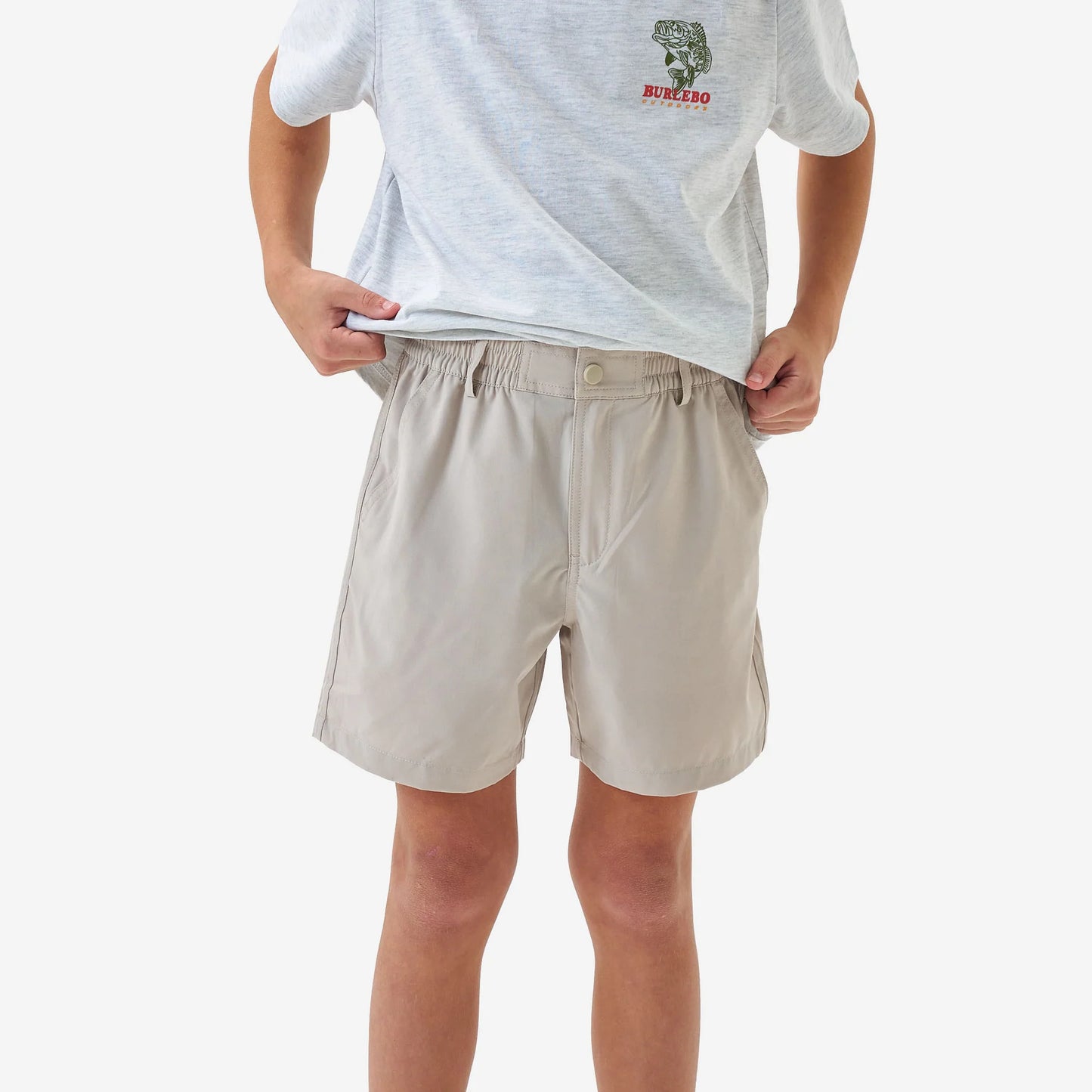 Burlebo® Youth Everyday Short - Light Khaki - Old Glory Pocket Y-ES-LK-OLDG