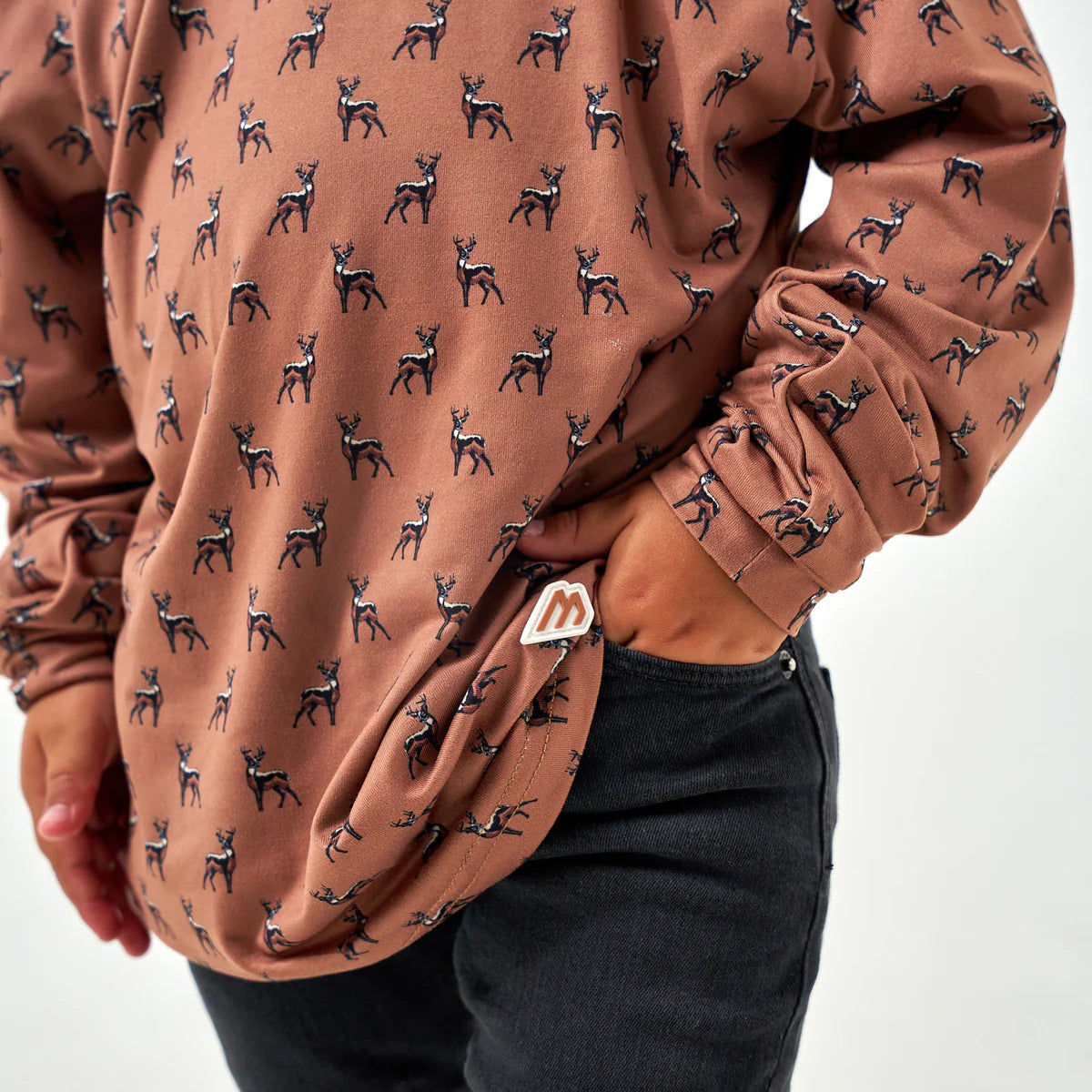 Burlebo® Youth Performance Hoodie - Whitetail Deer - Brown Y-PH-WTD-B