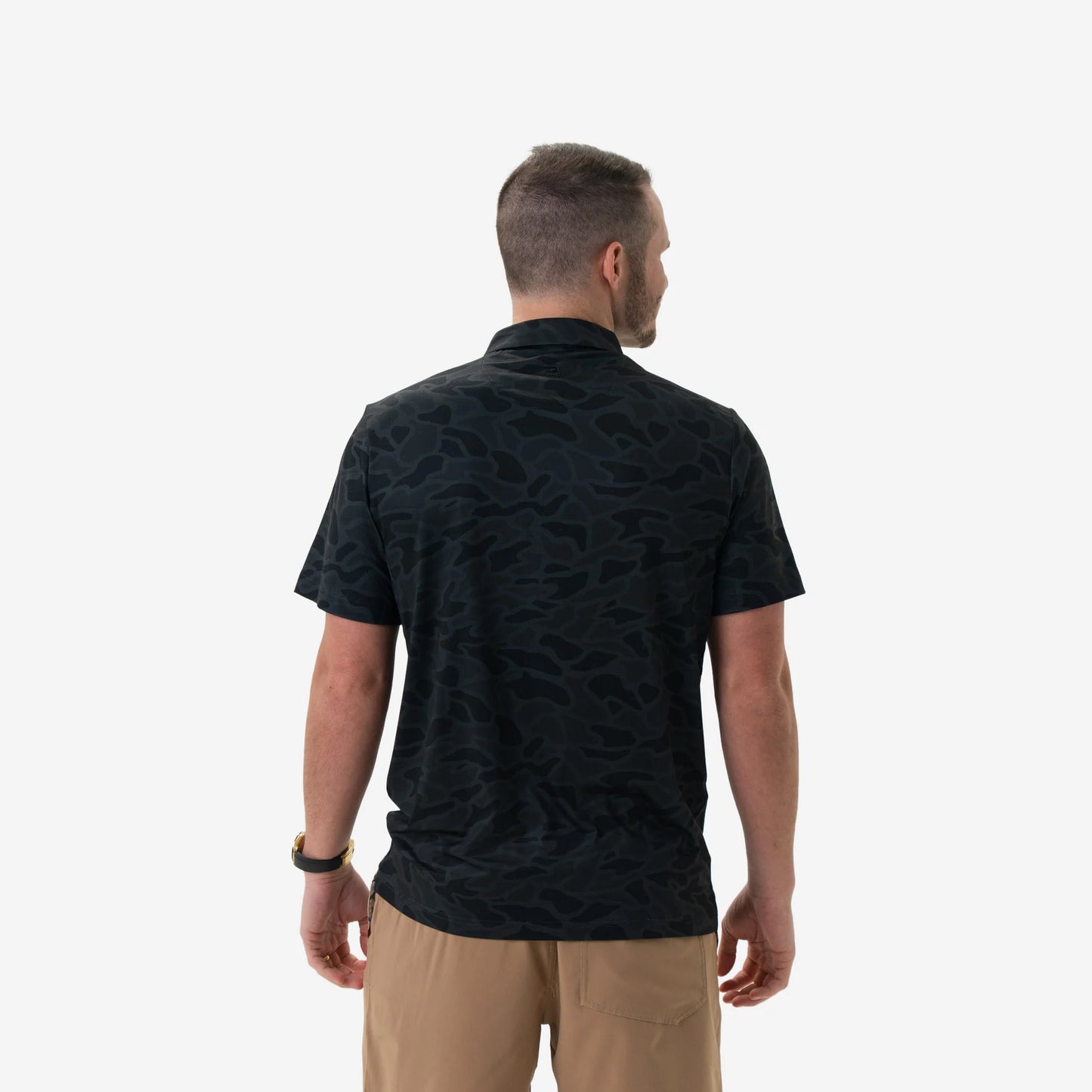 Burlebo® Men's Performance Polo Black Camo PP-BLKC