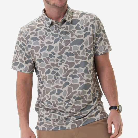 Burlebo® Men's Performance Polo - Classic Deer Camo PP-CDC