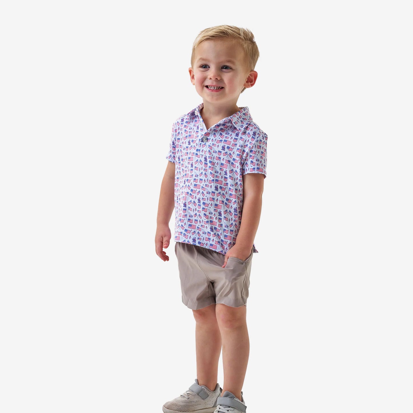Burlebo® Youth Performance Polo Old Glory Y-PP-OLDG