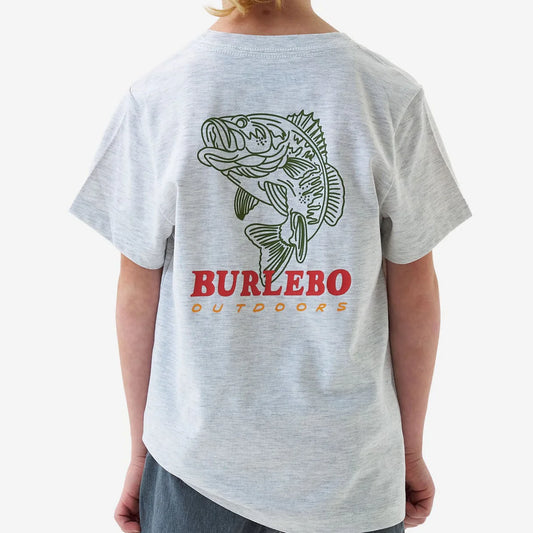 Burlebo® Youth Short Sleeve Tee Fish Wild Ash Grey Y-SST-FW-AG