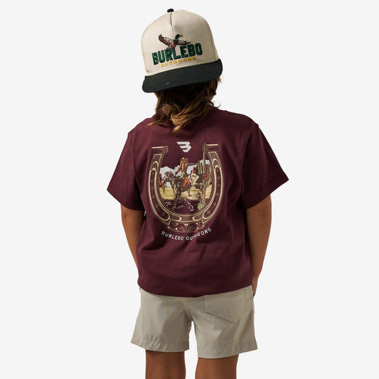 Burlebo® Youth Short Sleeve Tee Horseshoe - Maroon Y-SST-HORS-MAR