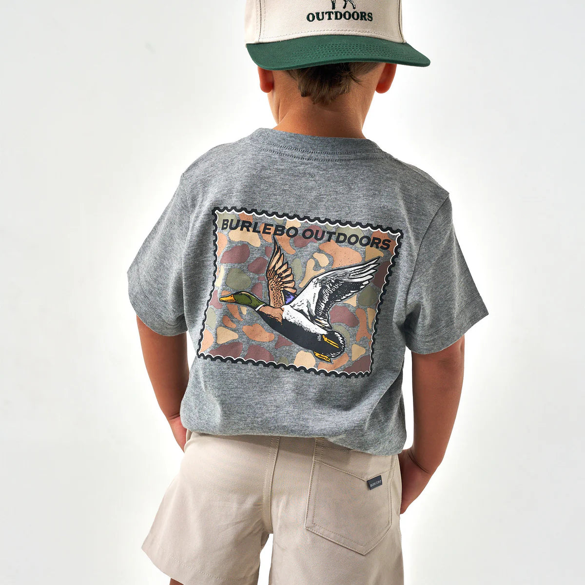 Burlebo® Youth Tee - Mallard Duck Stamp - Dark Heather Grey Y-SST-MDKS-DHG