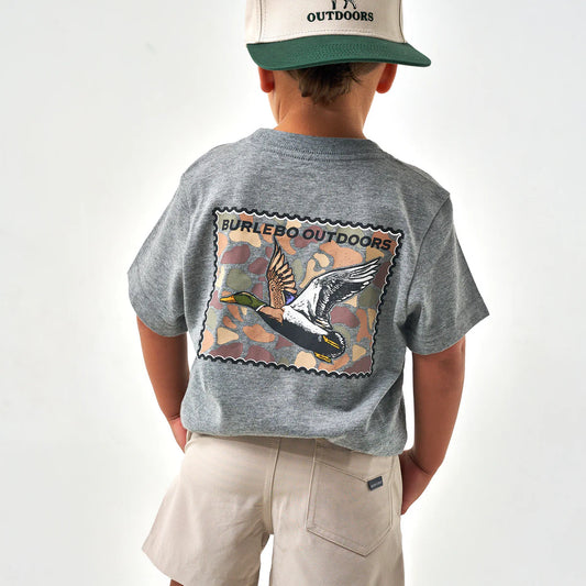 Burlebo® Youth Tee - Mallard Duck Stamp - Dark Heather Grey Y-SST-MDKS-DHG