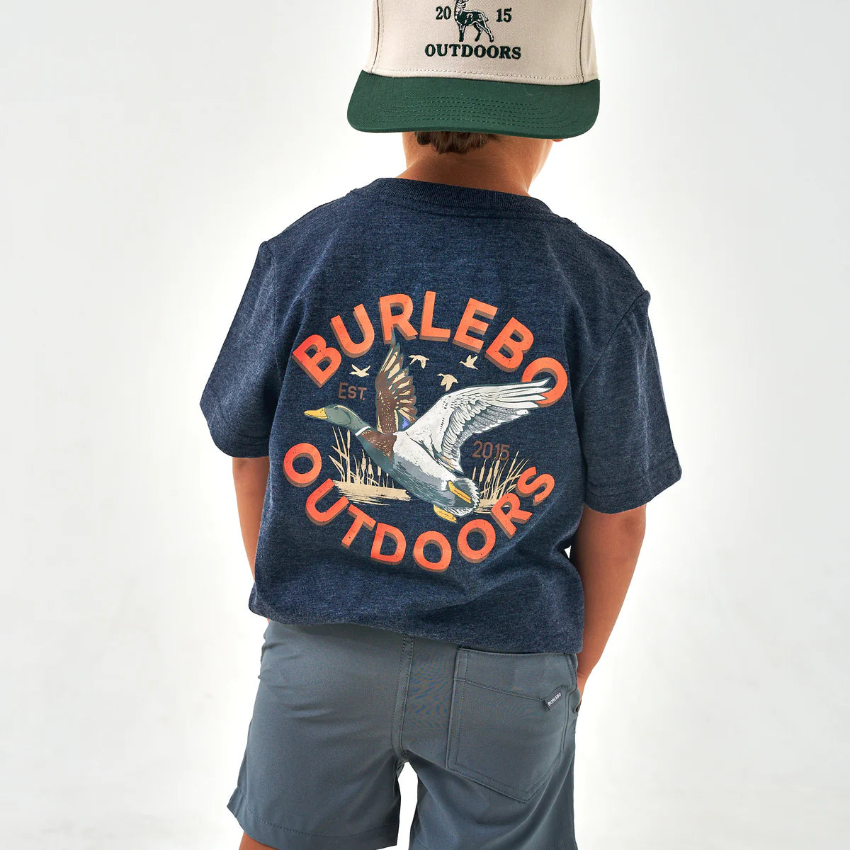 Burlebo® Youth Tee - Old School Duck Hunt - Heather Navy Y-SST-OSDK-HN