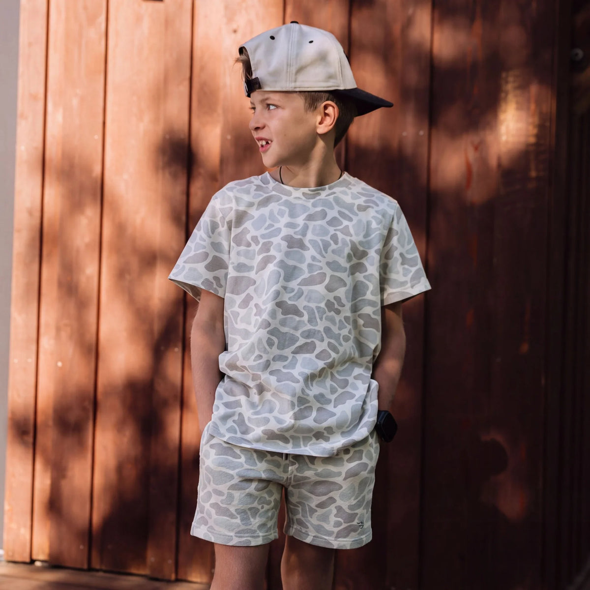 Burlebo® Kid's Vintage Washed Tee - Classic Deer Camo Y-VWT-CDC