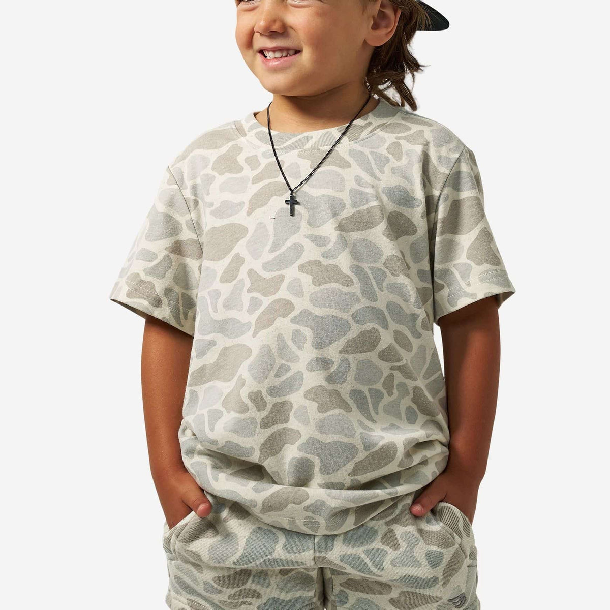Burlebo® Kid's Vintage Washed Tee - Classic Deer Camo Y-VWT-CDC