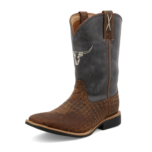 Twisted X® Youth Top Hand Chocolate & Dusty Blue Boots YTH0017