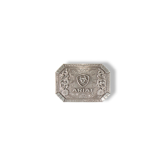 Ariat® Rectangle Floral Buckle Antique Silver Finish A37018