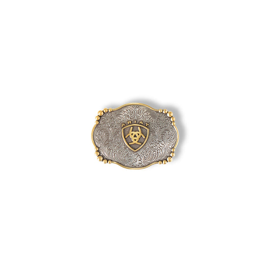 Ariat® Gold Emblem on Silver Rectangle Buckle - A37019