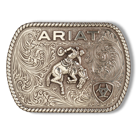 Ariat® Rectangle Vintage Saddle Bronc Antique Silver A37053