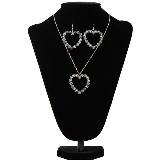 Silver Strike® Women's Jewelry Set Flower Turquoise Stone Hearts D450022733
