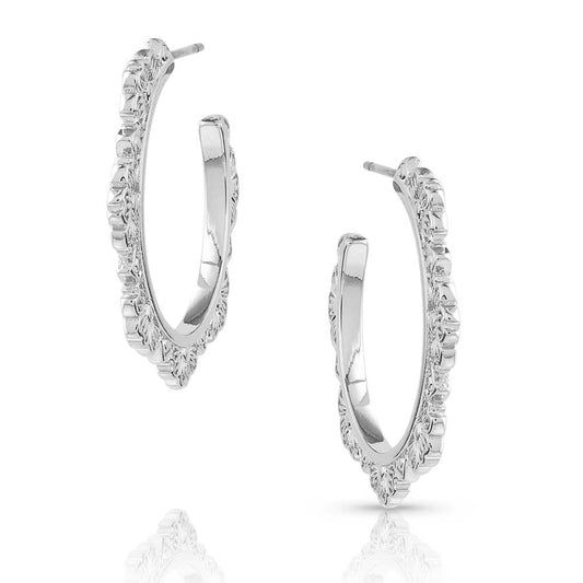 Montana Silversmiths® Floral Edge Hoop Earrings ER5713