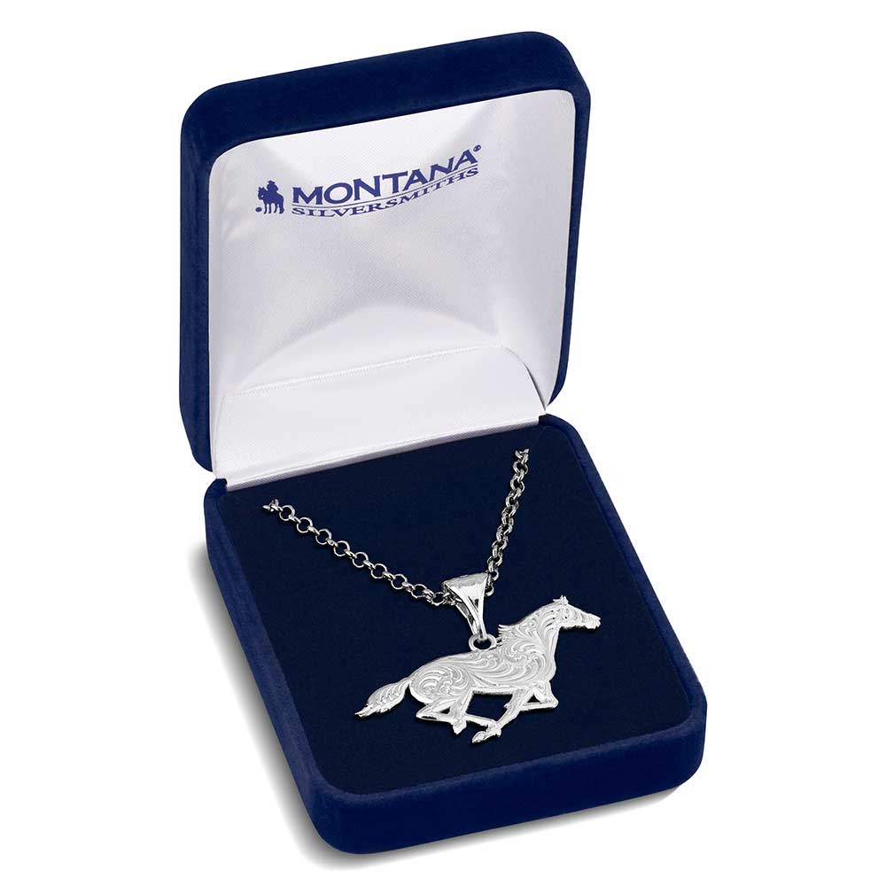 Montana Silversmiths® Out West Running Horse Necklace NC6136