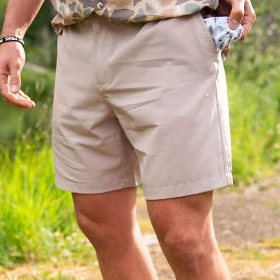 Burlebo® Men's Everyday Short - Cobblestone Khaki - Duck Hunt Pocket ES-CK-DKH