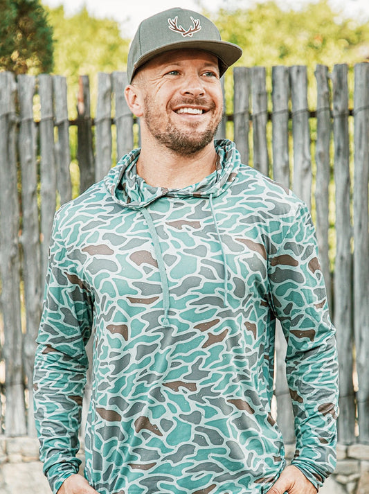 Burlebo® Men's Perfomance Hoodie - Retro Duck Camo PH-RDC