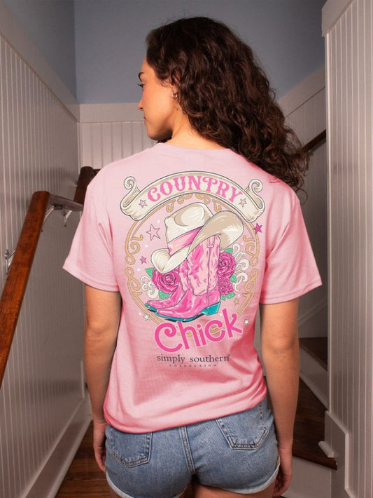 Simply Southern® Women's Light Pink Short Sleeve T-Shirt SS-COUNTRYCHICK