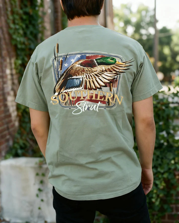Southern Strut® Men's Patriotic Mallard T-Shirt ST#698