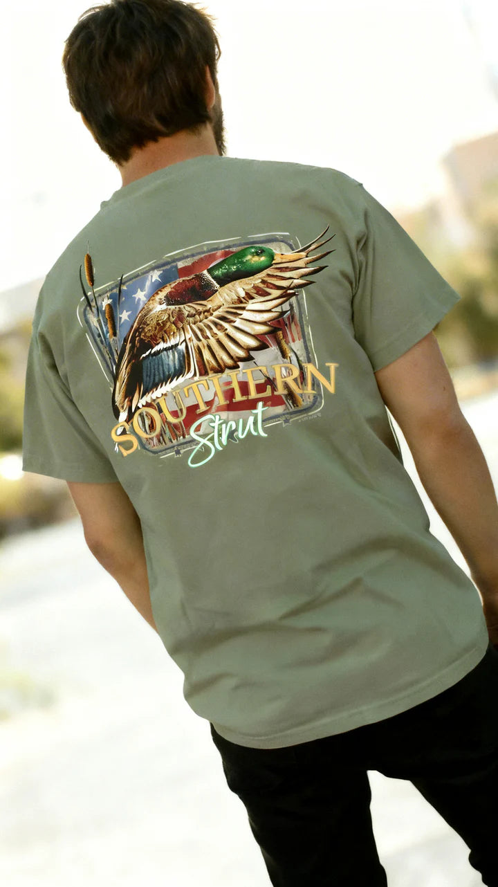 Southern Strut® Men's Patriotic Mallard T-Shirt ST#698